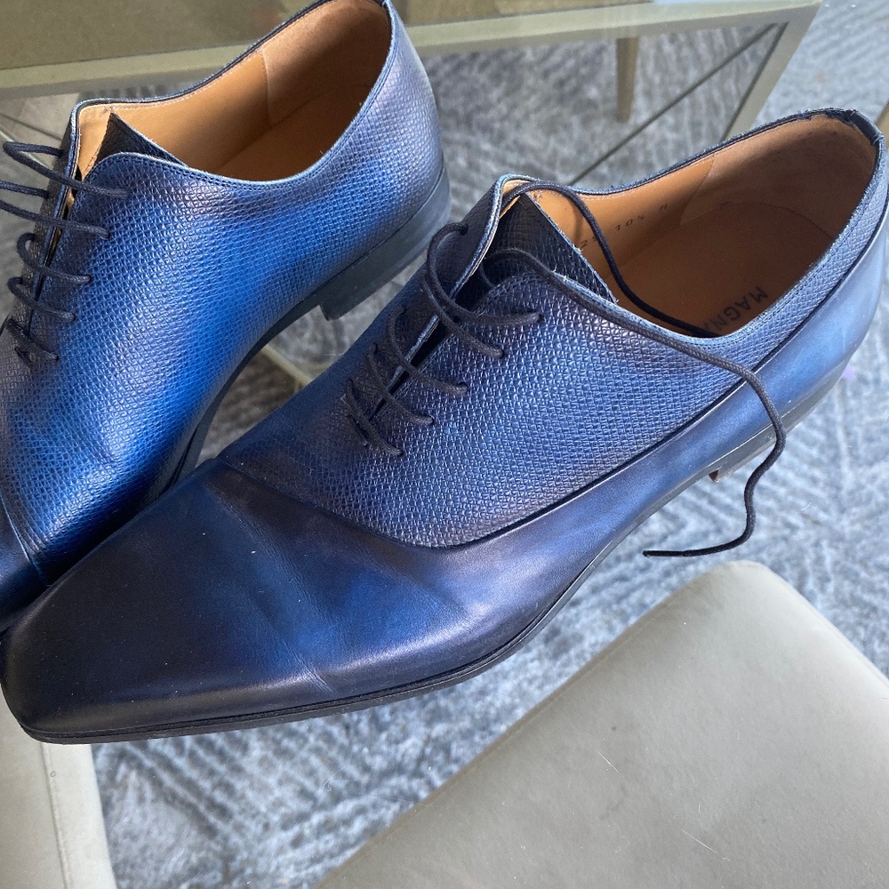 Men's Blue Leather Dress Shoes